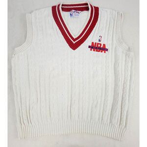Vintage Nutmeg NBA 76ers Sweater Vest Men's XL Made in USA Rare Basketball 1990s